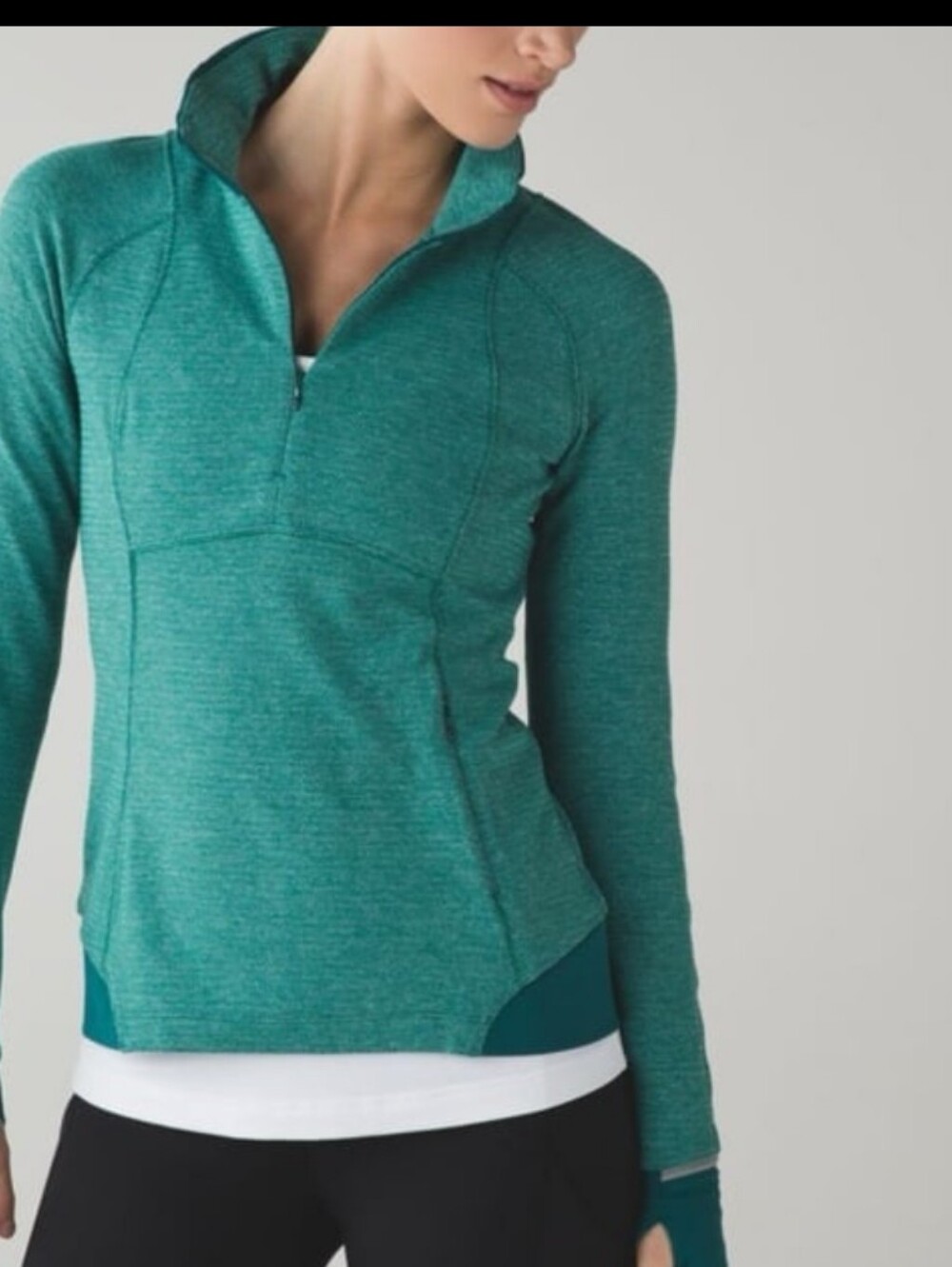 Lululemon Runderful 1/2 Zip Pullover (Mini Check Pique Hunter Green/Forage Teal
